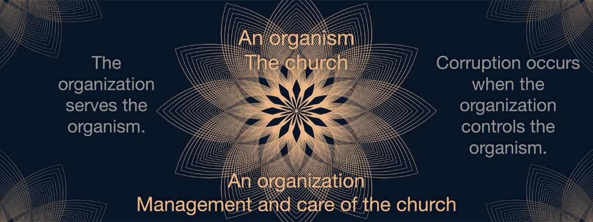 The organization serves the organism, the church, and her goals.