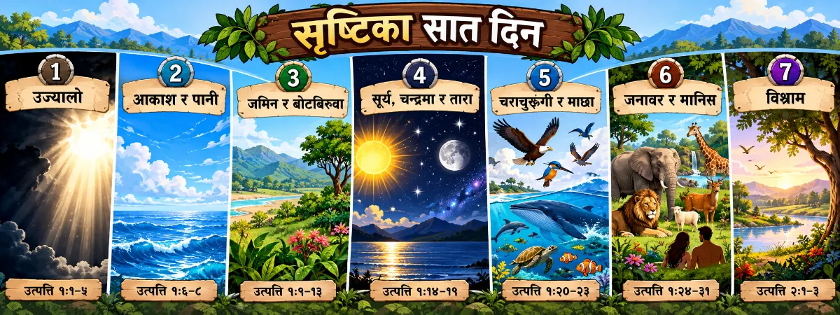 उत्पत्तिको सात दिनको सृष्टि क्रम
