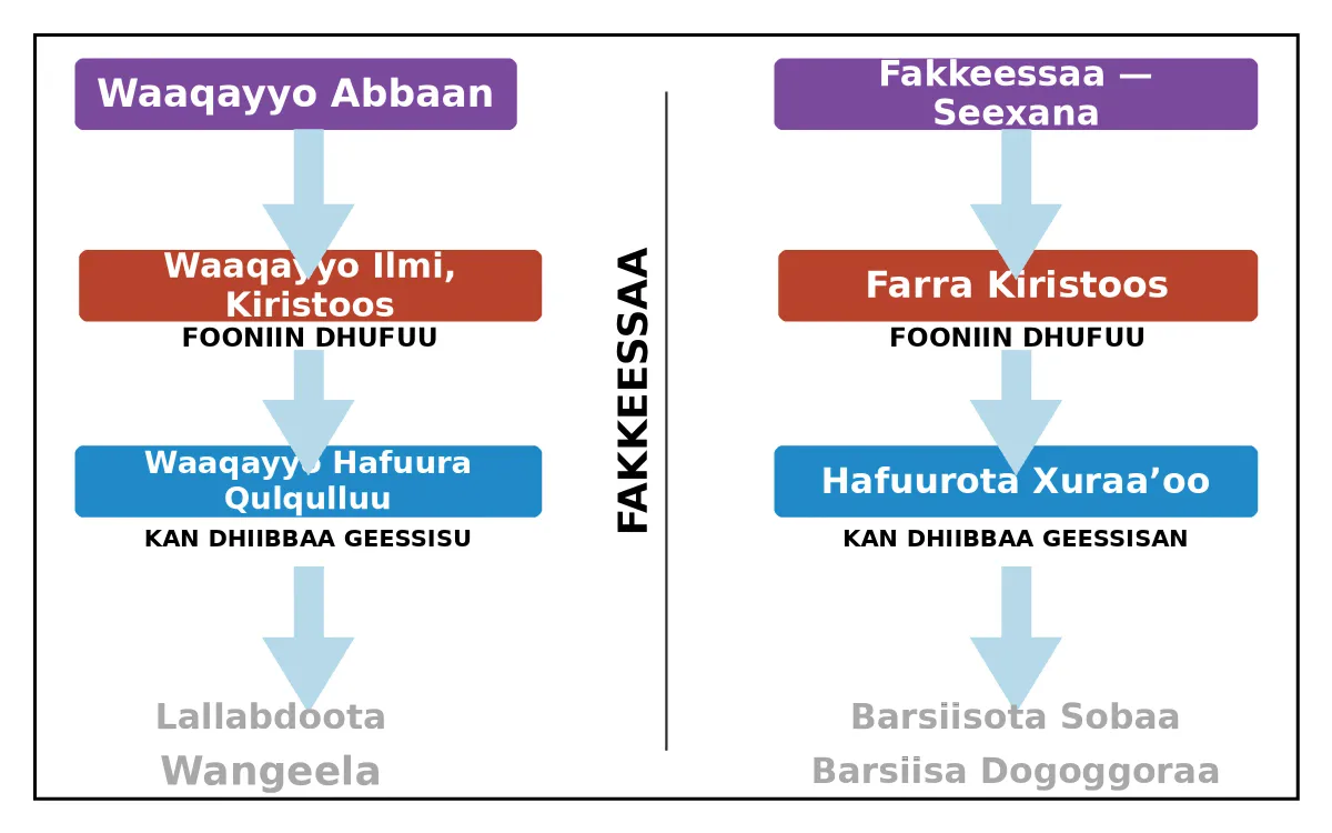 Hojii Waaqayyoo fi hojii fakkeessaa isaa addaan baasuu